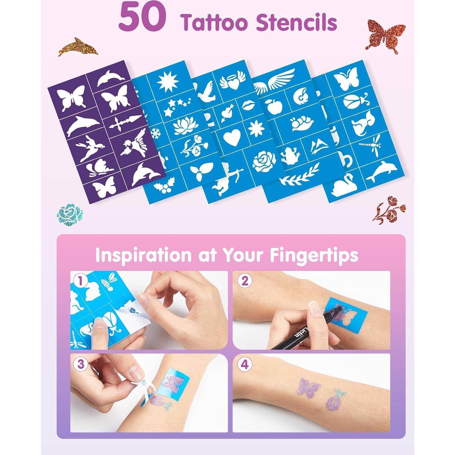 Marcadores de Tatuajes Temporales Lictin 7 Colores Doble Punta