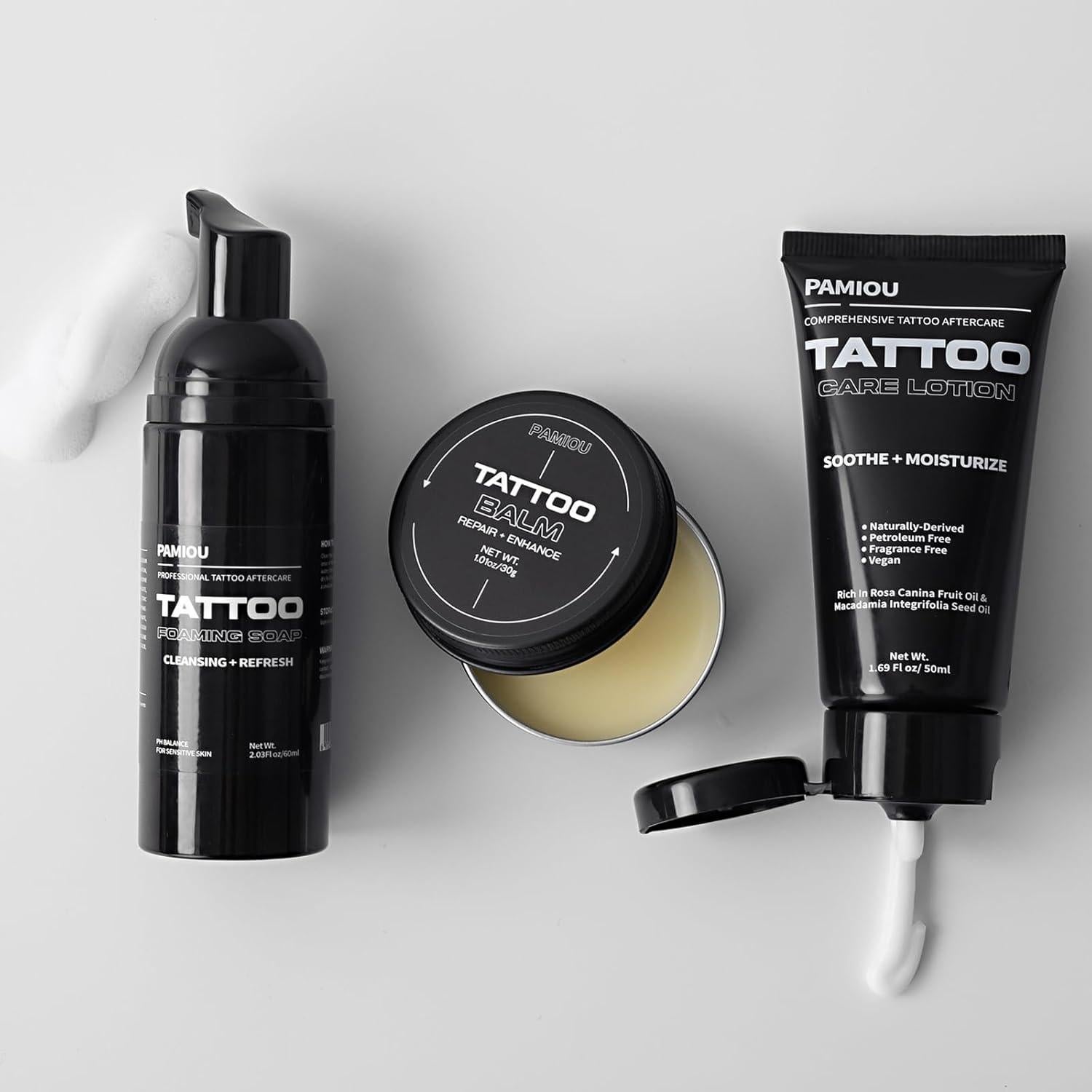 Kit Cuidado Post-Tatuaje Pamiou - Jabón, Loción y Bálsamo