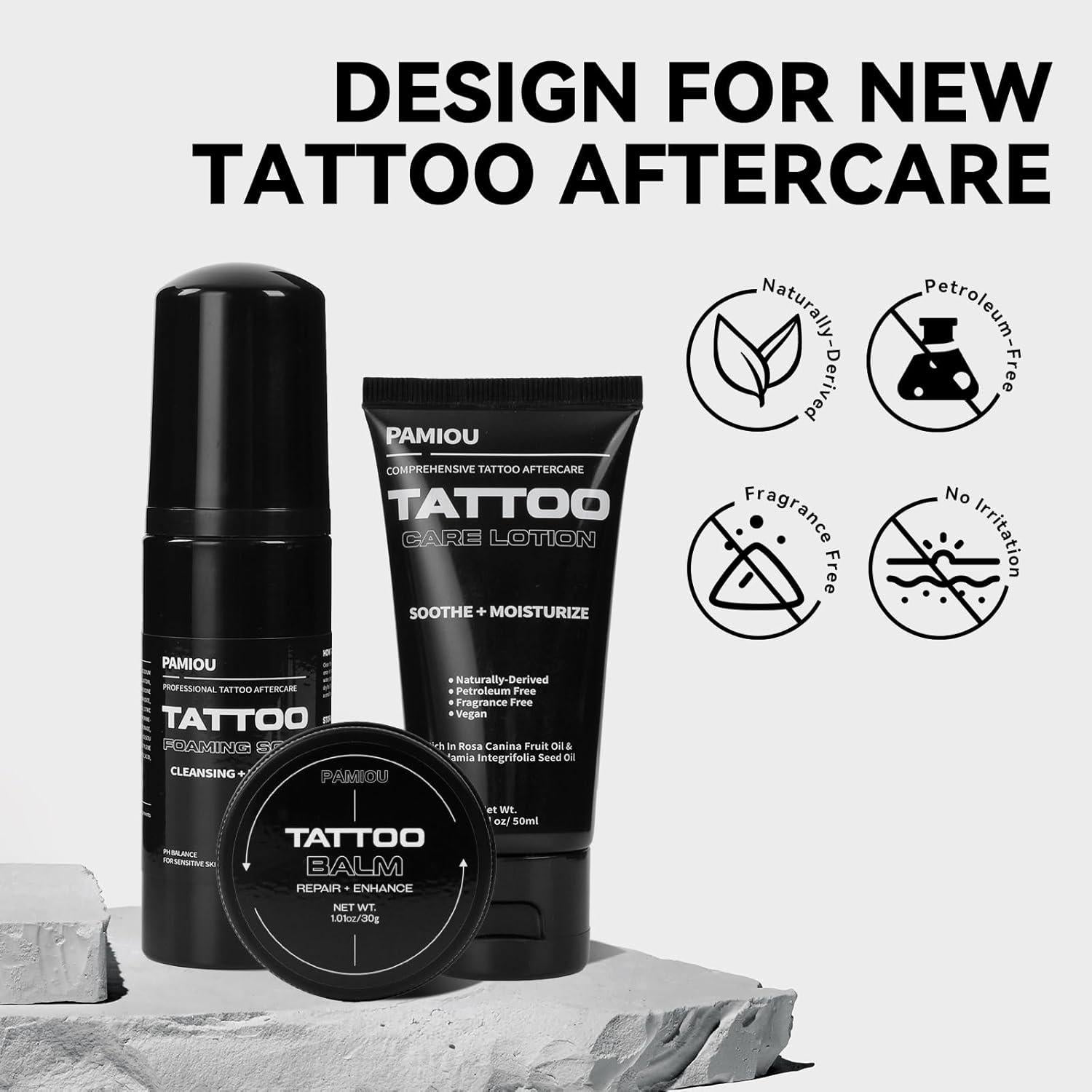 Kit Cuidado Post-Tatuaje Pamiou - Jabón, Loción y Bálsamo