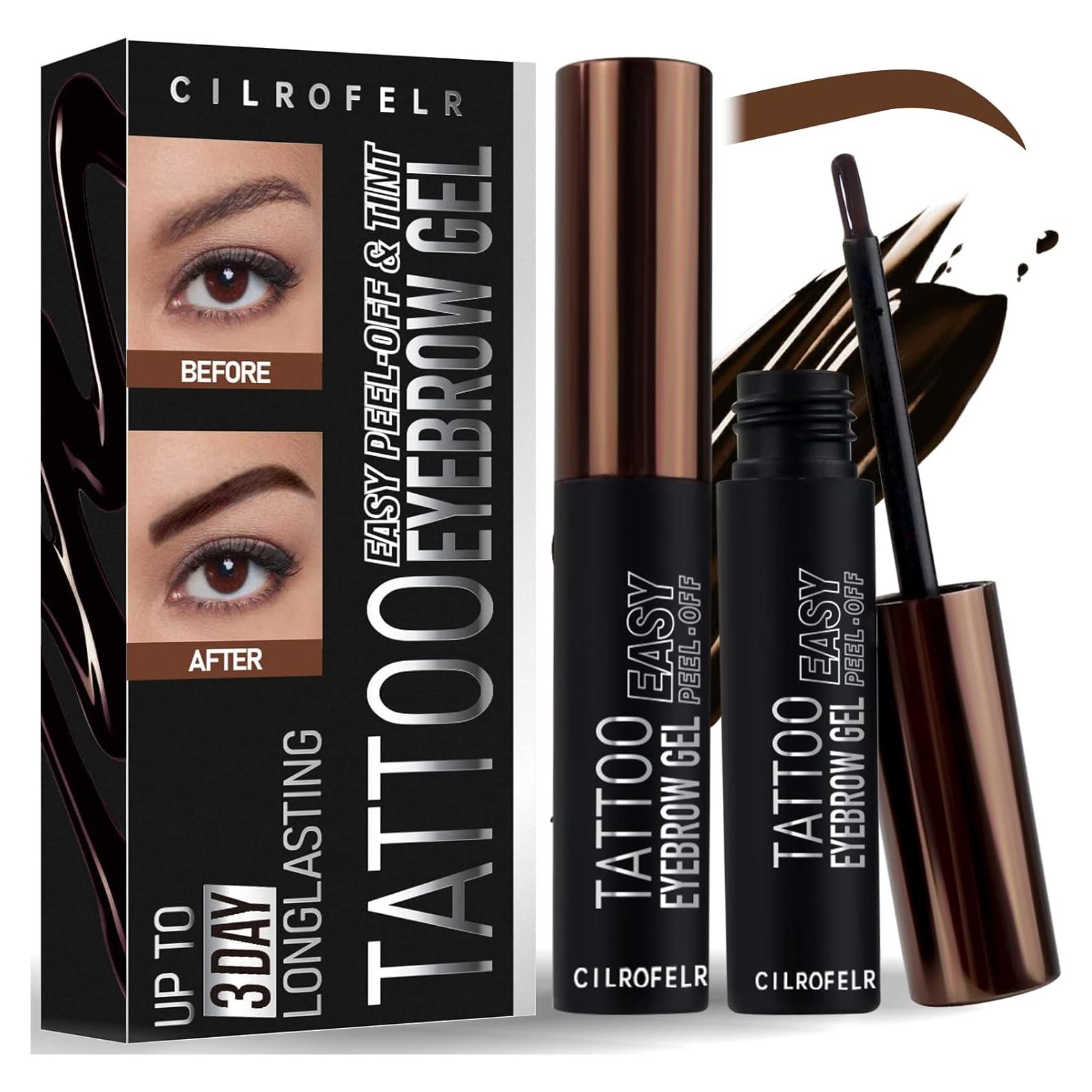 Cilrofelr Gel Tinte para Cejas Peel Off Marrón 2 Paquetes