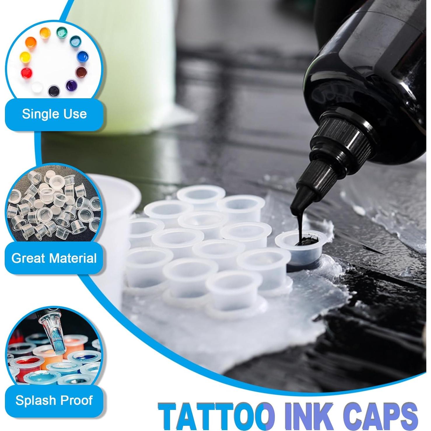 Kit de Tapas de Tinta para Tatuajes Emalla - 300 Piezas y Soporte