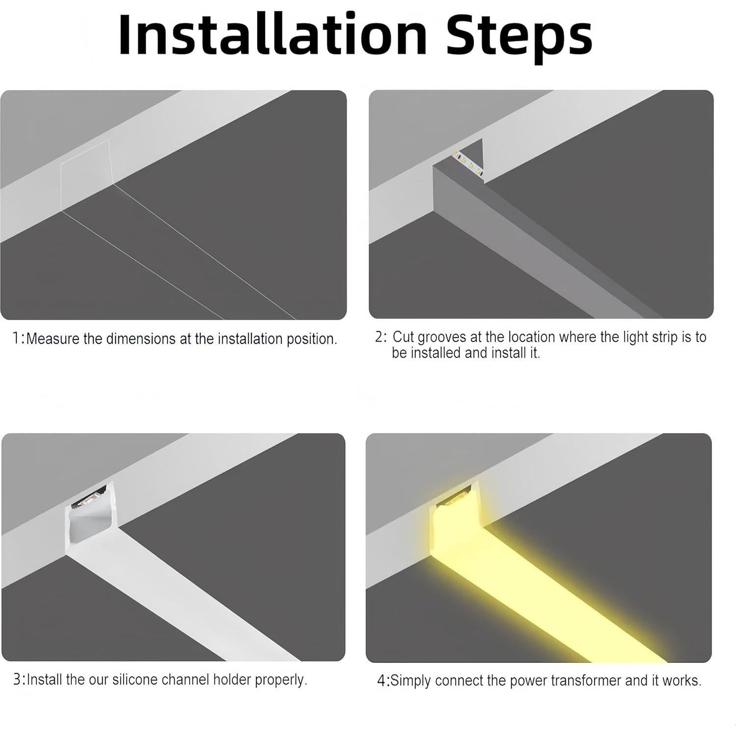 Canal LED de Silicona KSDLMPA 5M Flexible Recesado 12x12mm