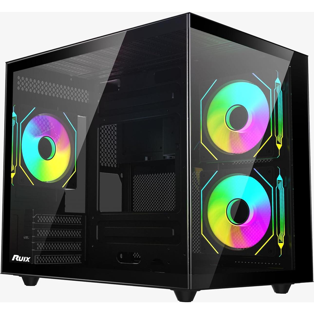 Caja de PC RUIX OV502 Mini-Tower con Ventiladores ARGB 120mm