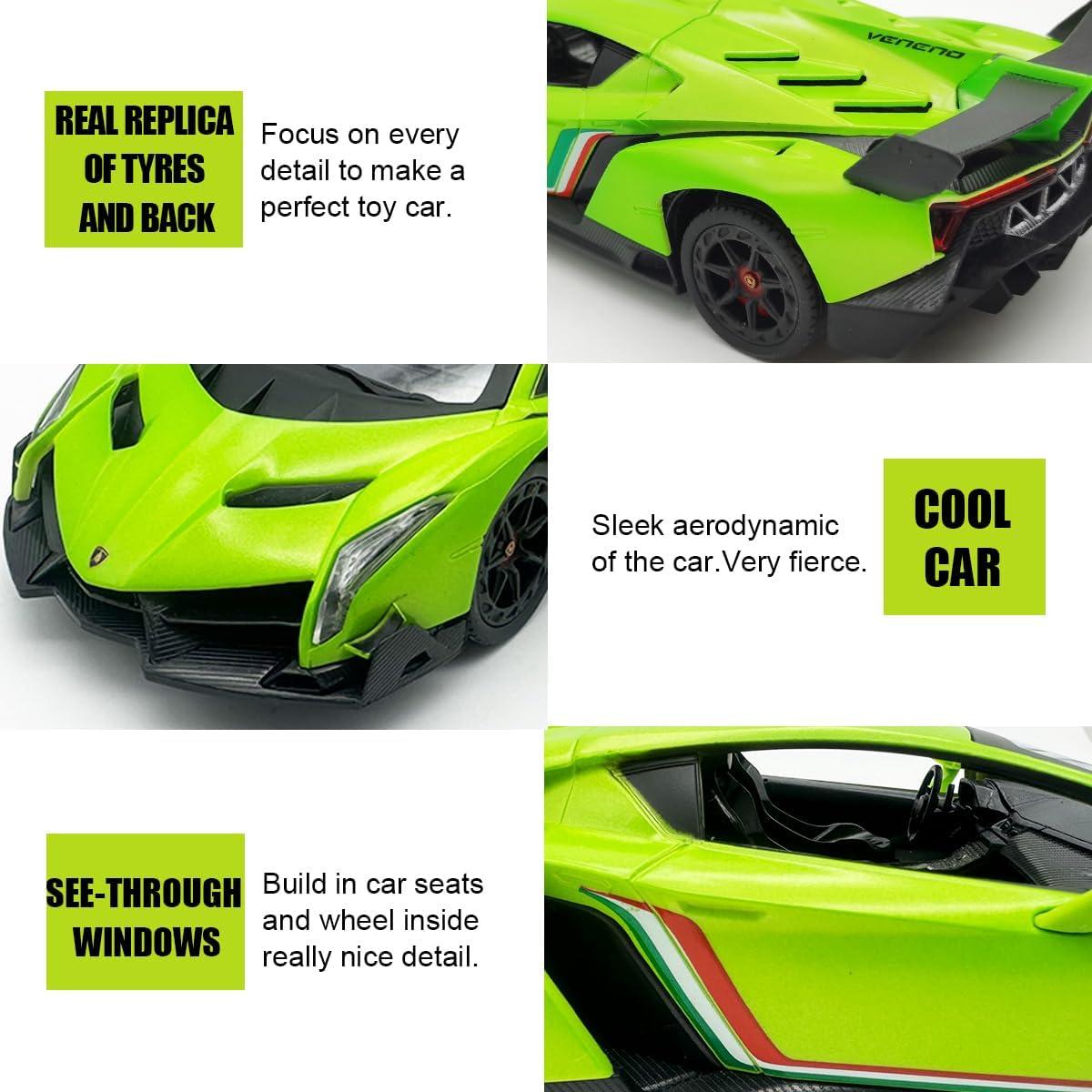 Coche RC Lamborghini QUN FENG 1:24 Verde con Luz