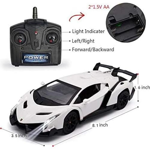 Coche RC QUN FENG Lamborghini Veneno 1:24 Blanco