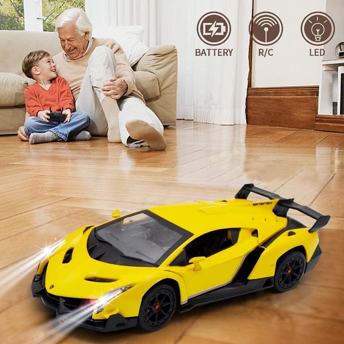 Coche RC QUN FENG Lamborghini Veneno 1:24 Amarillo
