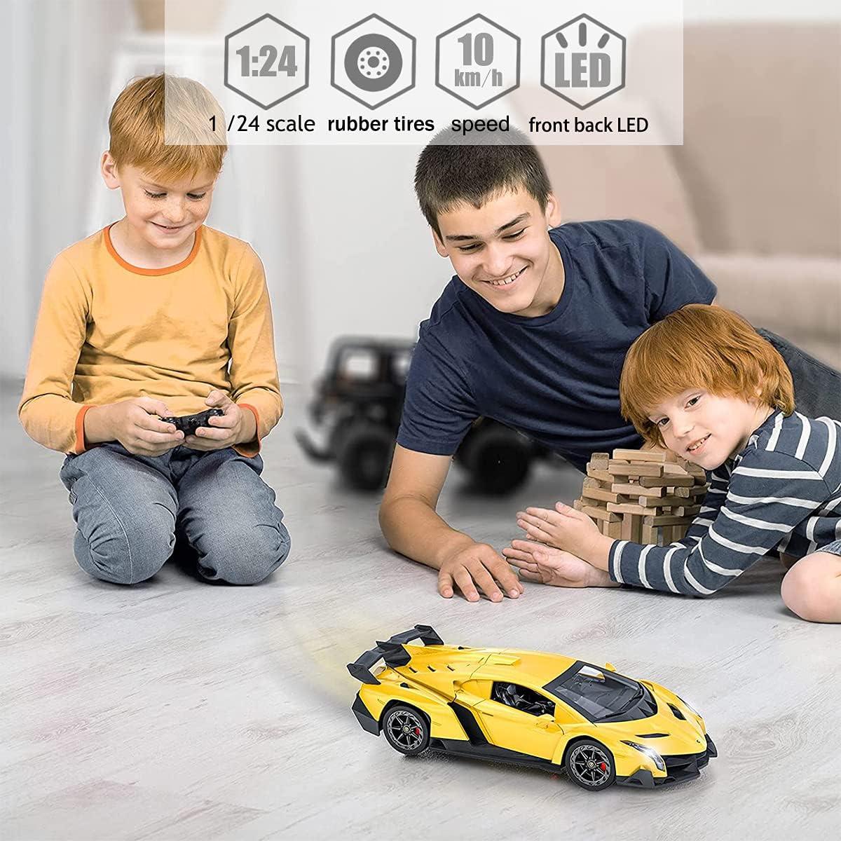 Coche RC QUN FENG Lamborghini Veneno 1:24 Amarillo