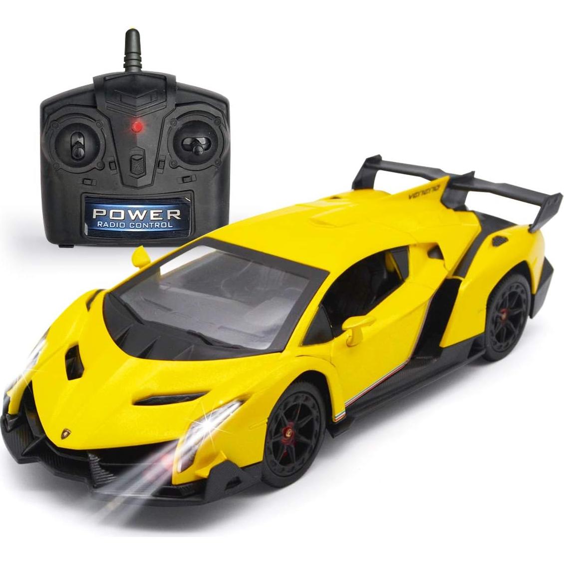 Coche RC QUN FENG Lamborghini Veneno 1:24 Amarillo