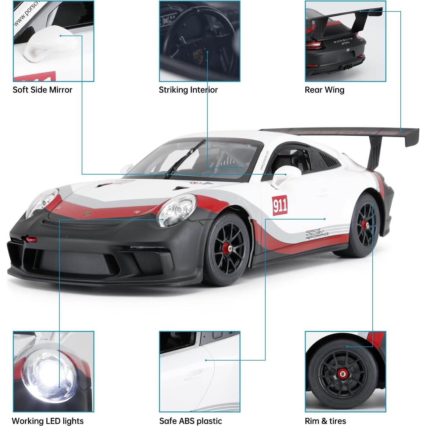 Coche RC Rastar 1:14 Porsche 911 GT3 Cup Blanco