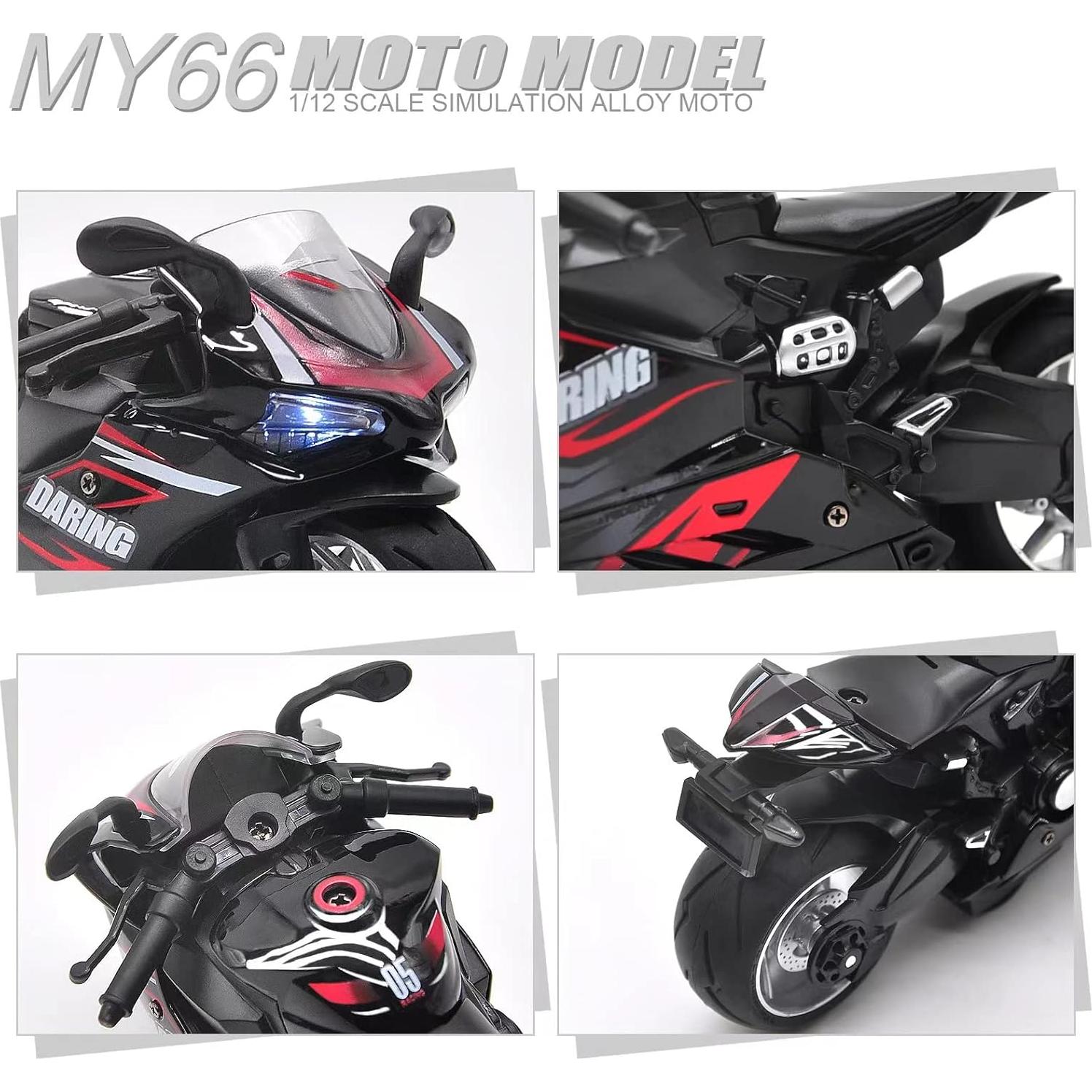 Motocicleta de Juguete CYYSFIVQZ 1:12 con Sonidos y Luces