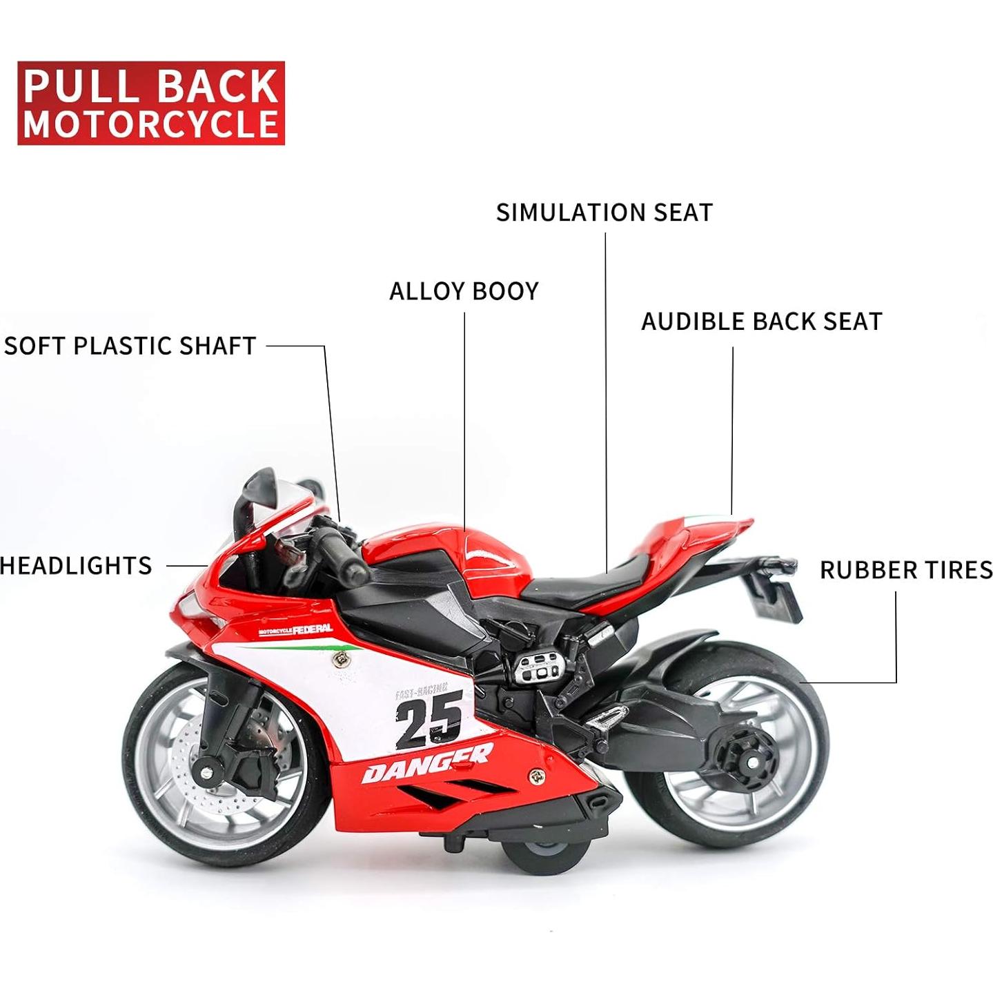Motocicleta de Juguete CYYSFIVQZ 1:12 con Sonidos y Luces