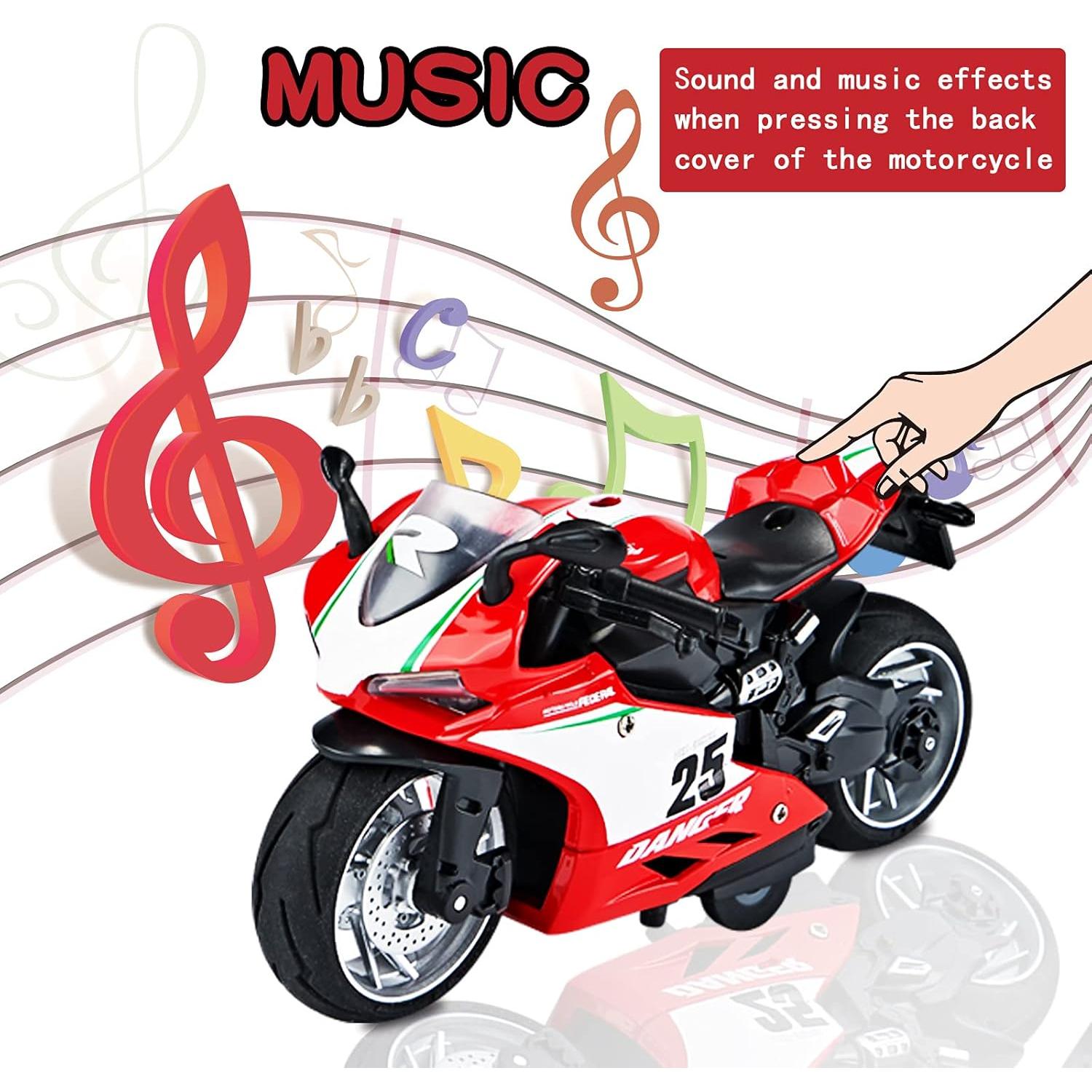 Motocicleta de Juguete CYYSFIVQZ 1:12 con Sonidos y Luces