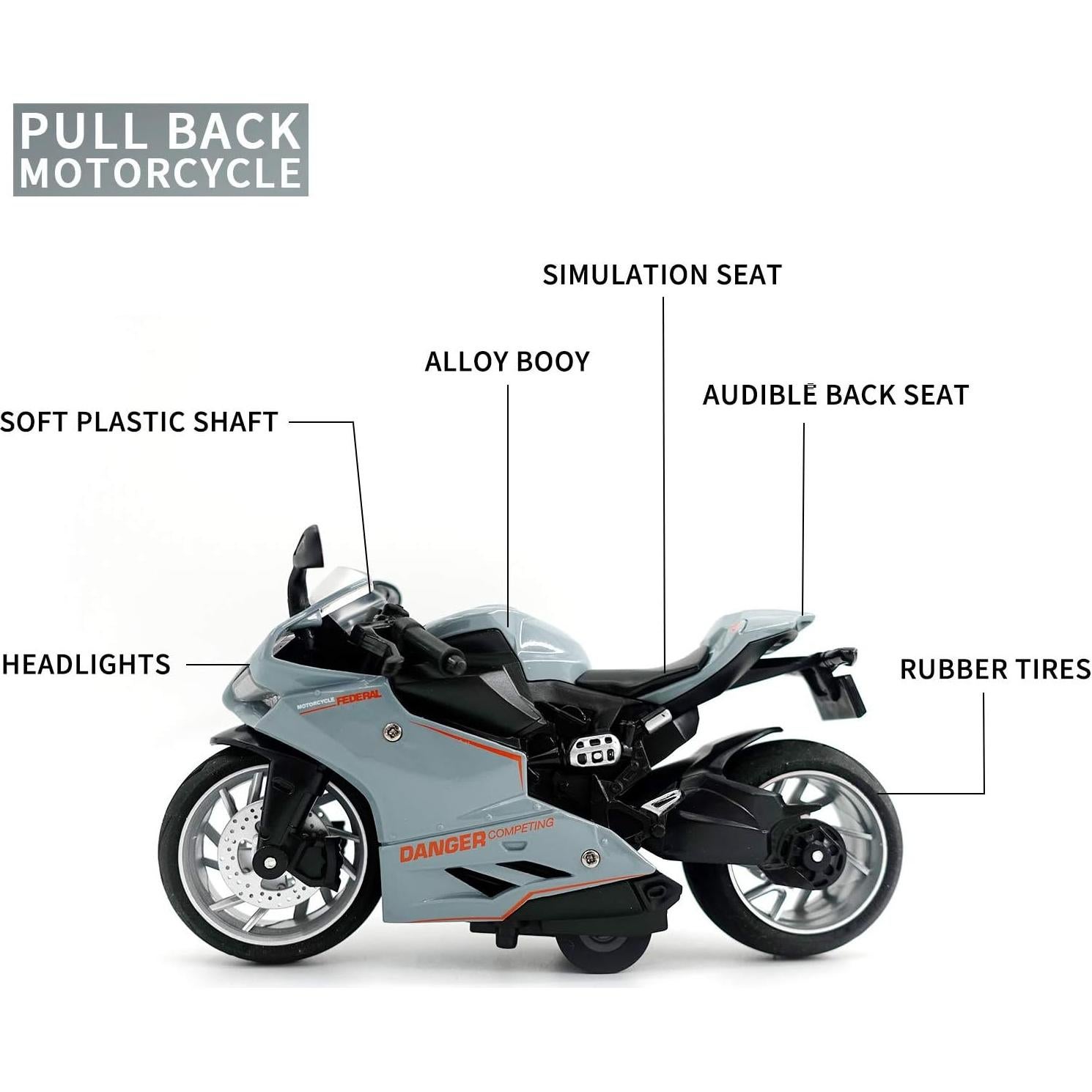 Motocicleta de Juguete CYYSFIVQZ 1:12 con Sonidos y Luces