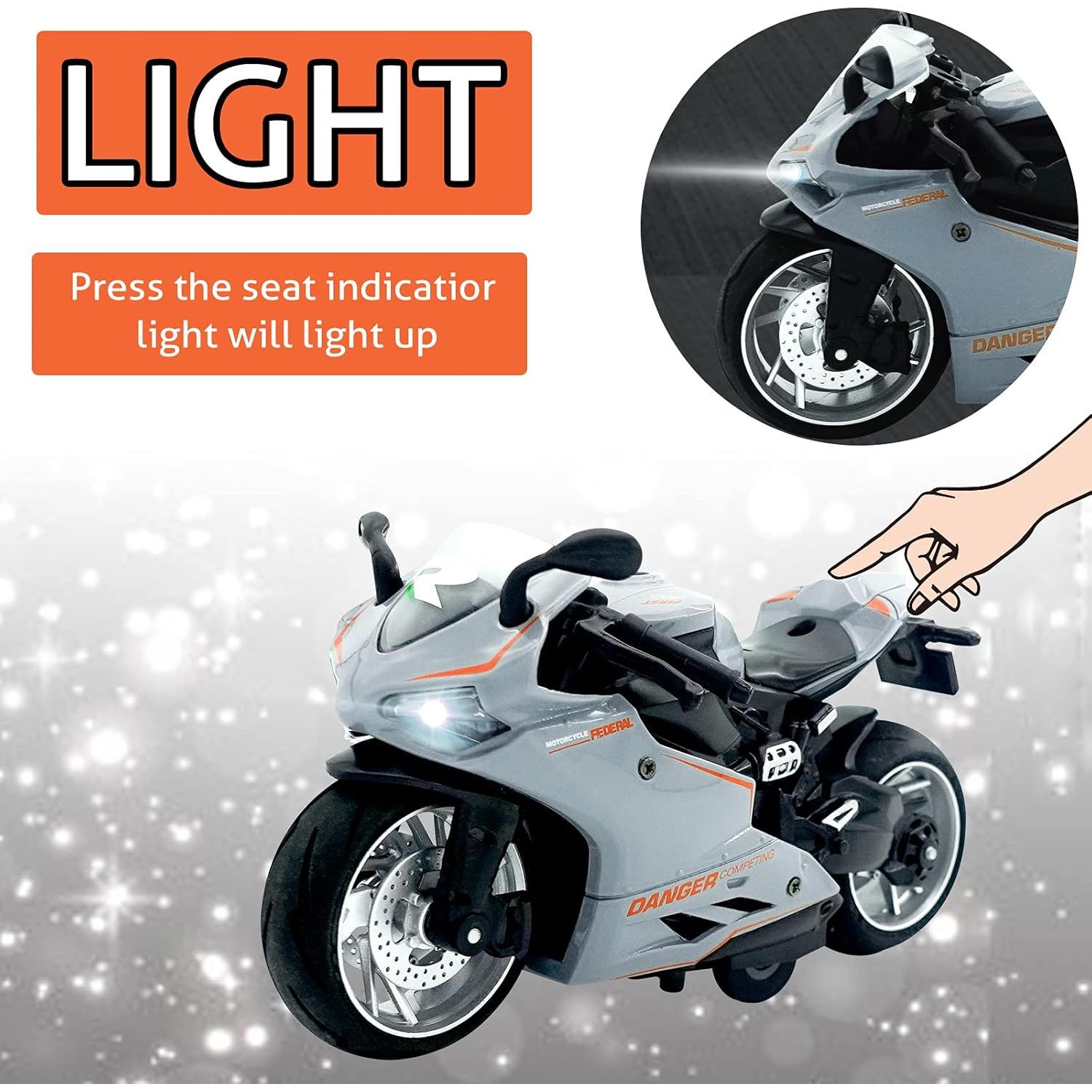 Motocicleta de Juguete CYYSFIVQZ 1:12 con Sonidos y Luces