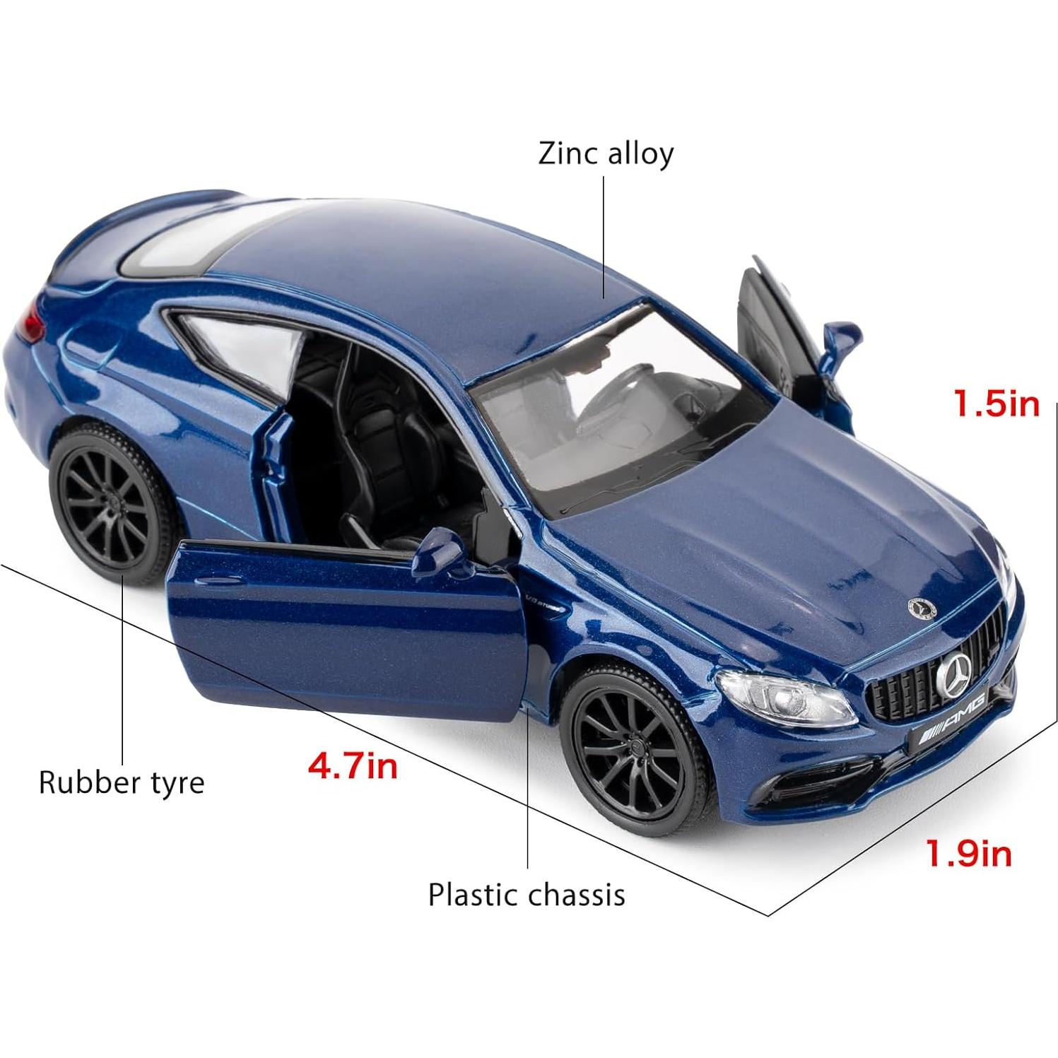 Coche de Juguete Benz C63 S AMG 1:36 Azul RMZ City
