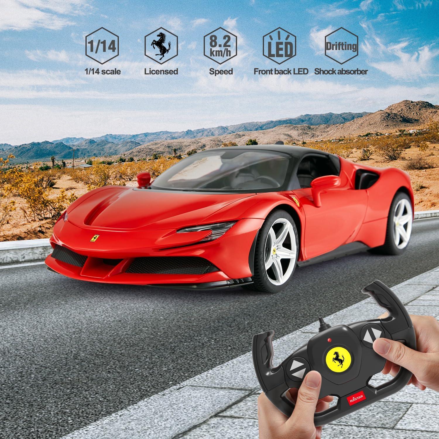 Coche RC Rastar Ferrari SF90 Stradale 1:14 Rojo 8 km/h