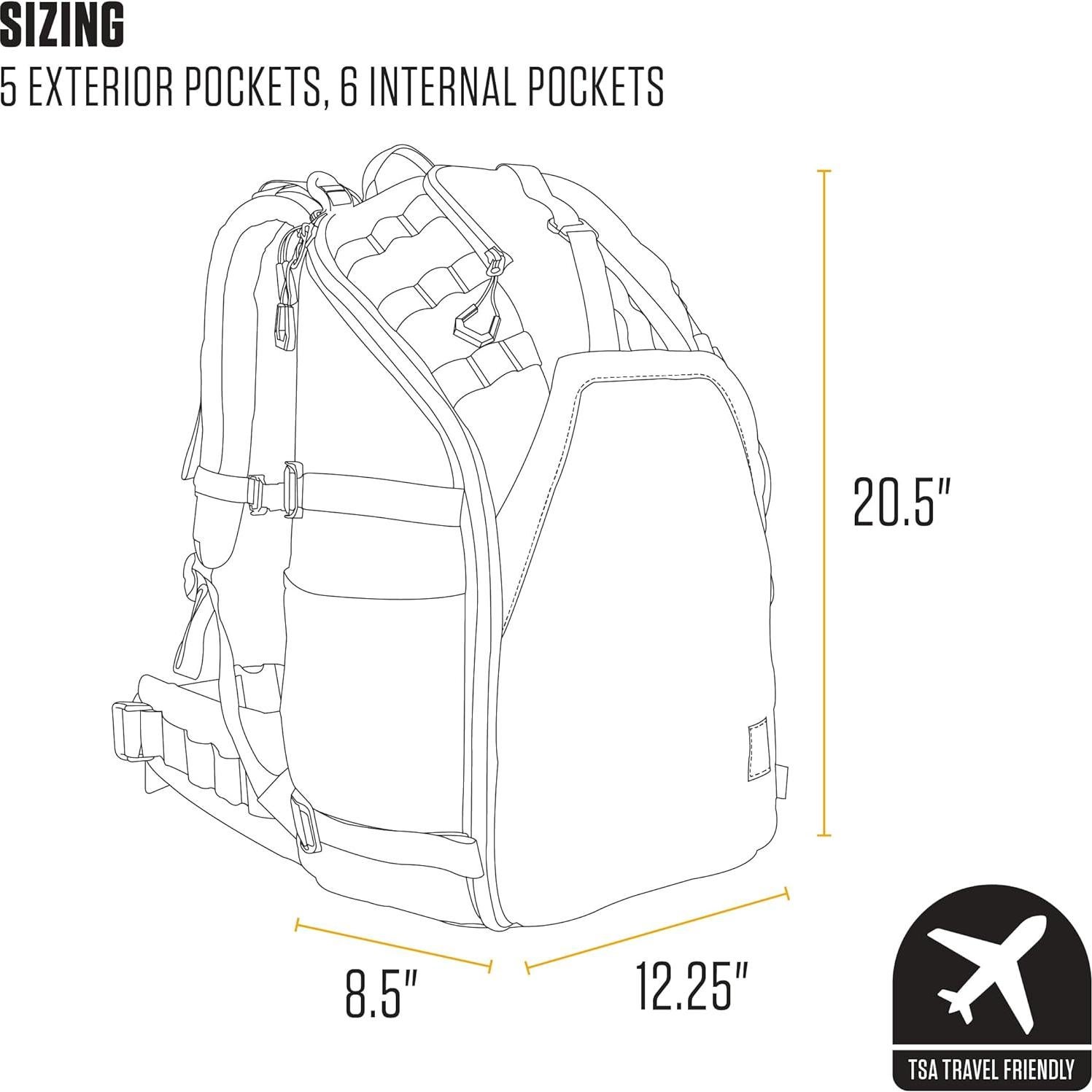 Mochila de Senderismo Carhartt 45L Nylon Impermeable Negra