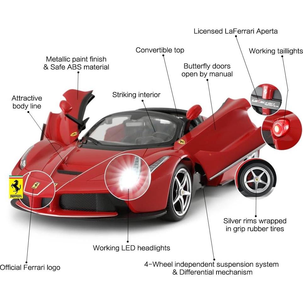 Coche RC Ferrari LaFerrari Aperta Rastar 1:14 8+ años