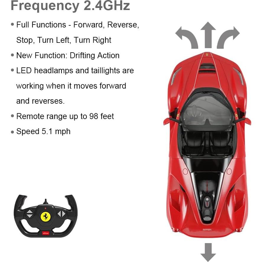 Coche RC Ferrari LaFerrari Aperta Rastar 1:14 8+ años