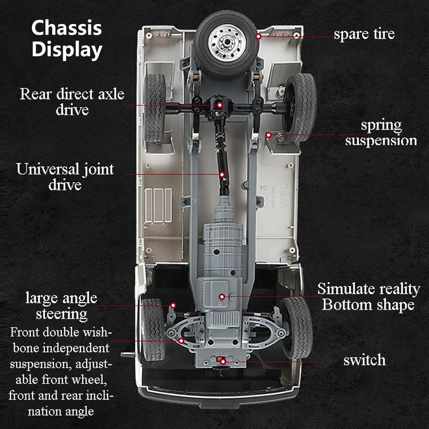 Camión RC WPL D12 Todo Terreno 1:10 con LED y 2 Baterías