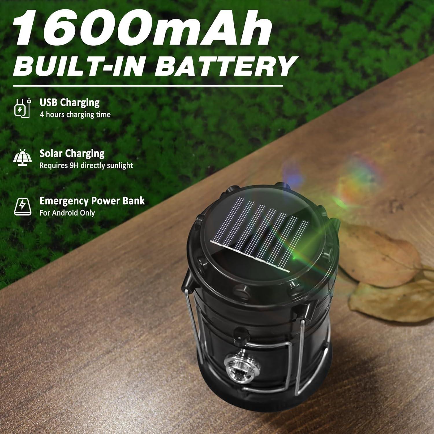 Linterna Solar LED Plegable DIBMS 300LM Recargable USB