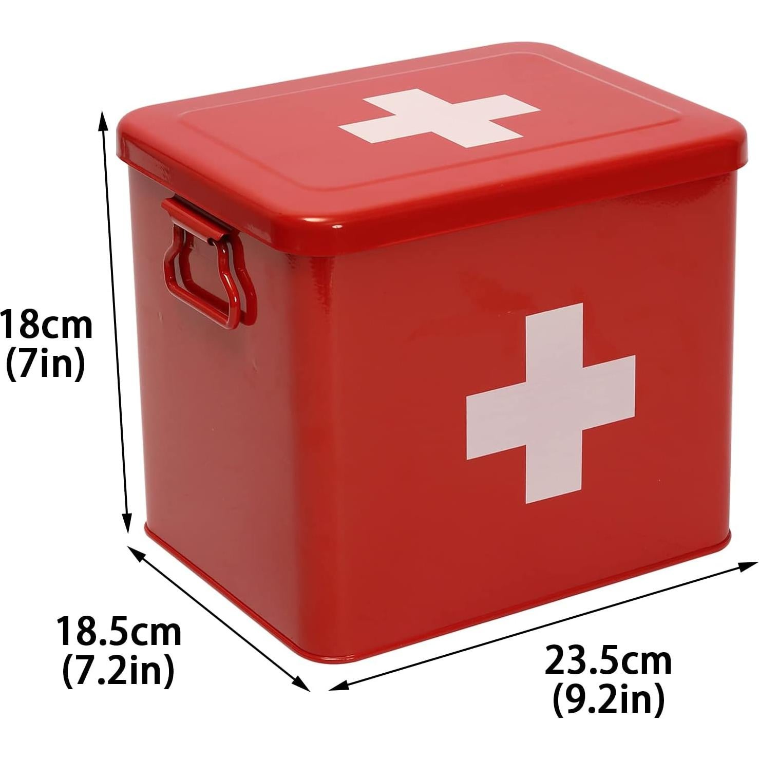 Kit de Primeros Auxilios Xbopetda Caja de Metal 2 Niveles Rojo