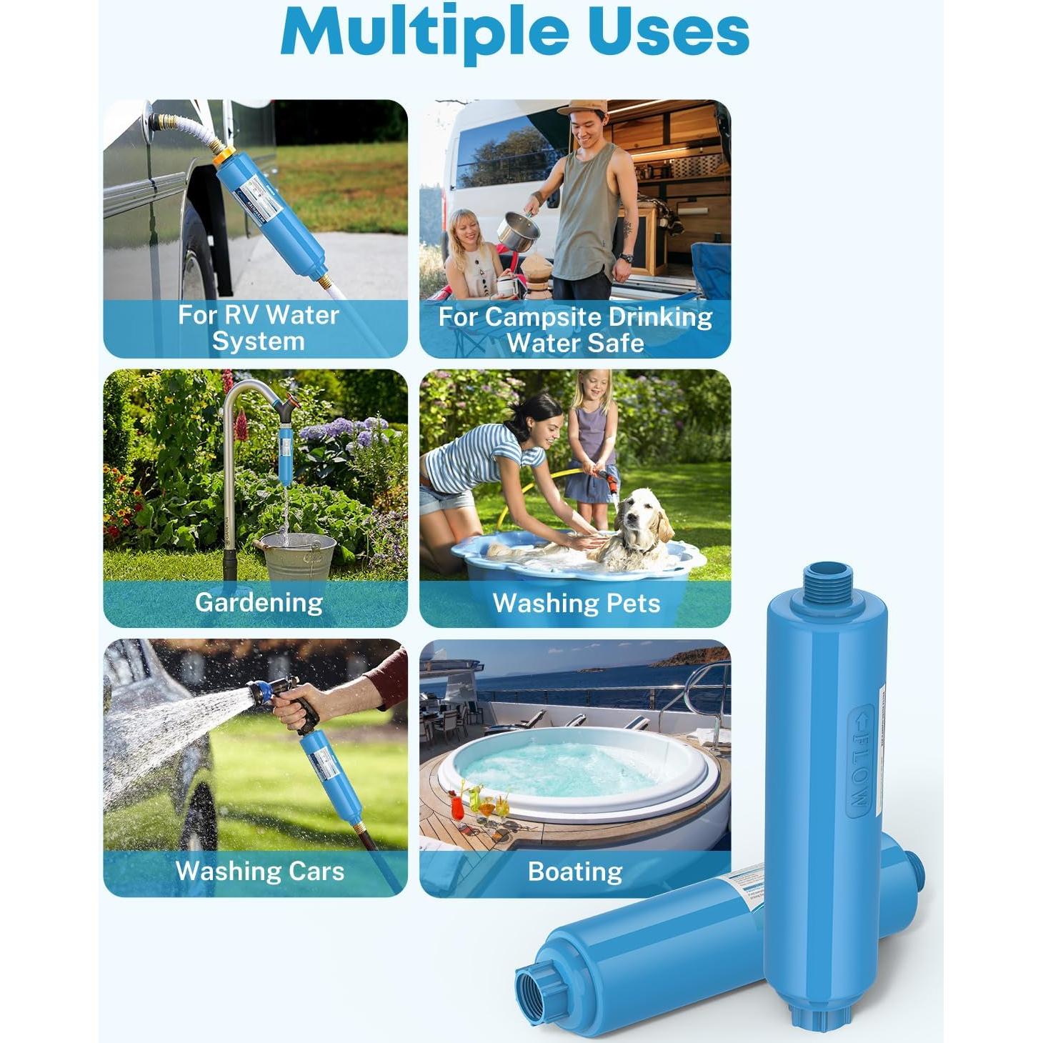 Filtro de Agua Inline Kohree 2 Unidades, Certificado NSF, Reduce Cloro