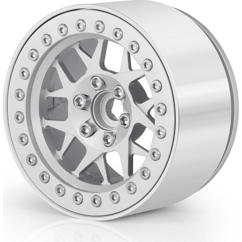 Ruedas Beadlock MOHERO 1/10 para Coche RC Crawler Plata