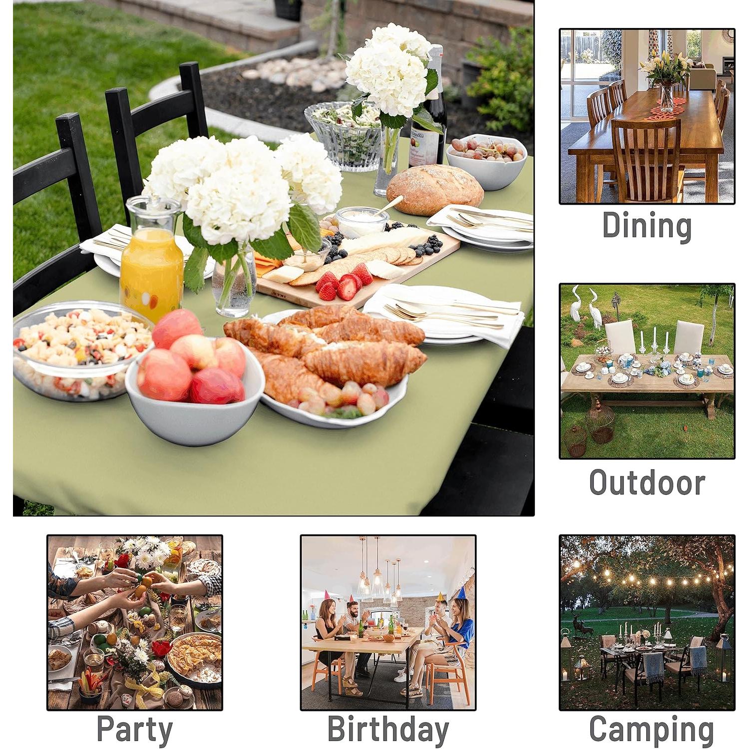 Mantel Rectangular de Poliester 182.88x76.2 cm Shamrock Home Crema