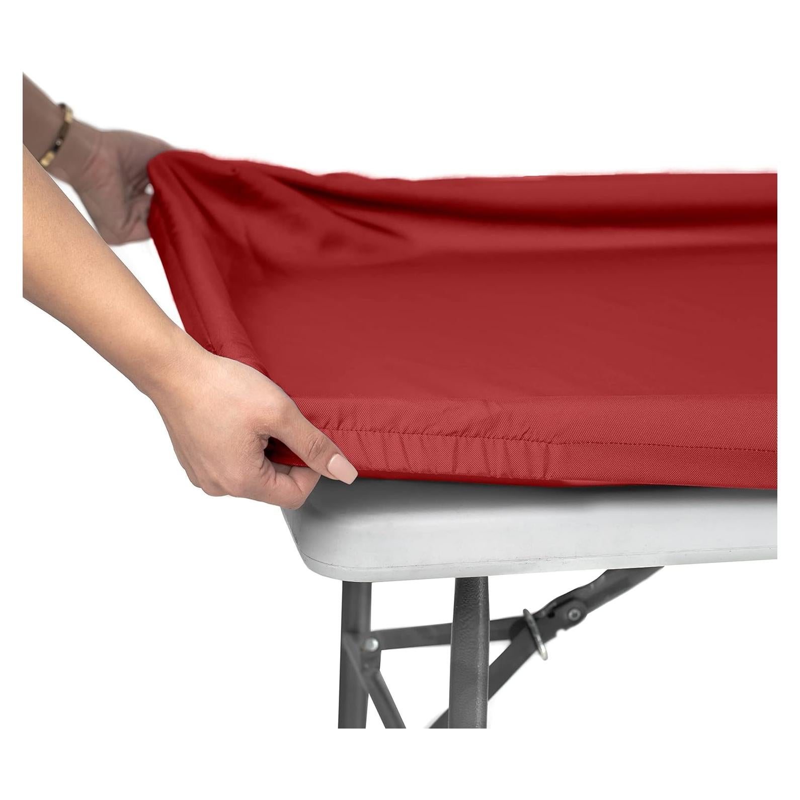 Mantel Ajustado de Poliéster Rojo 183x76 cm Shamrock Home