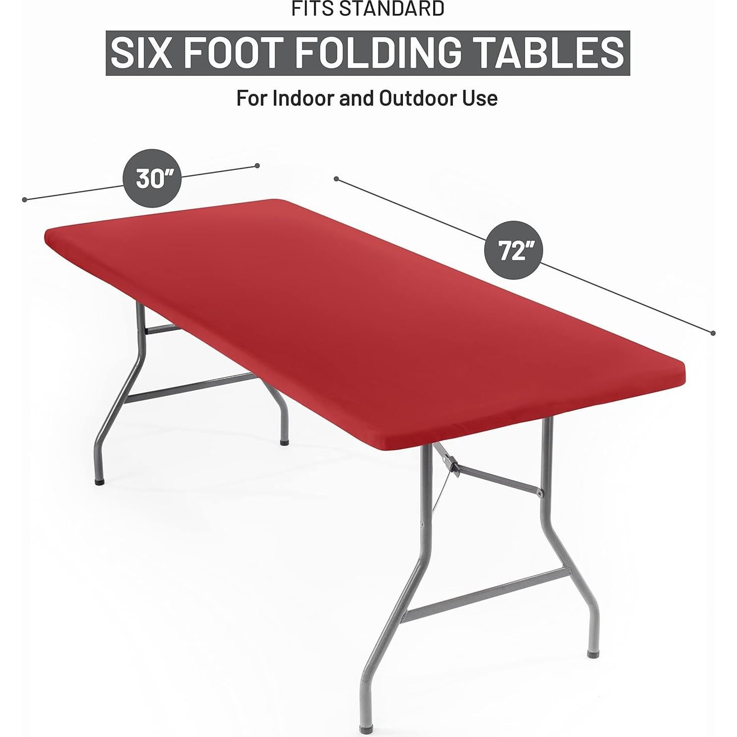 Mantel Ajustado de Poliéster Rojo 183x76 cm Shamrock Home