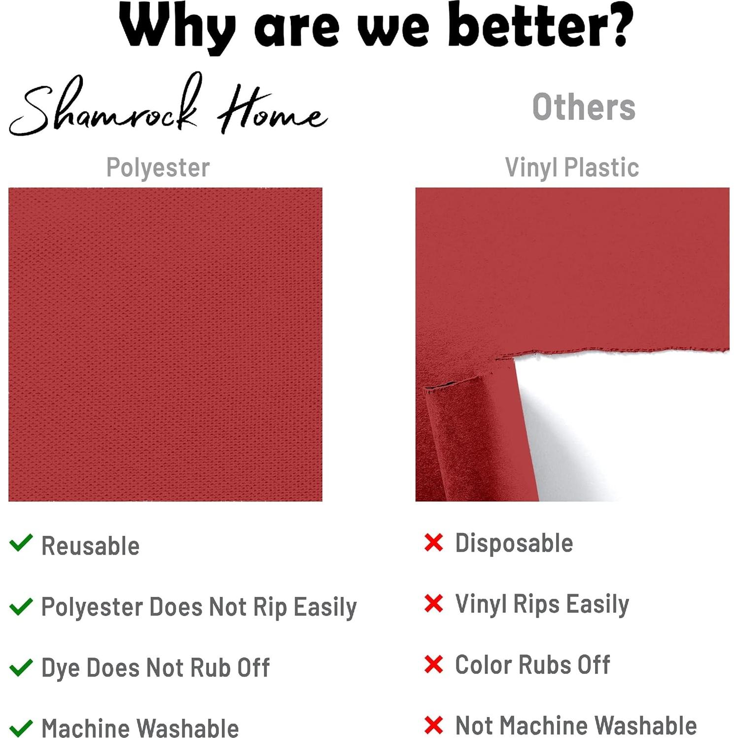 Mantel Ajustado de Poliéster Rojo 183x76 cm Shamrock Home