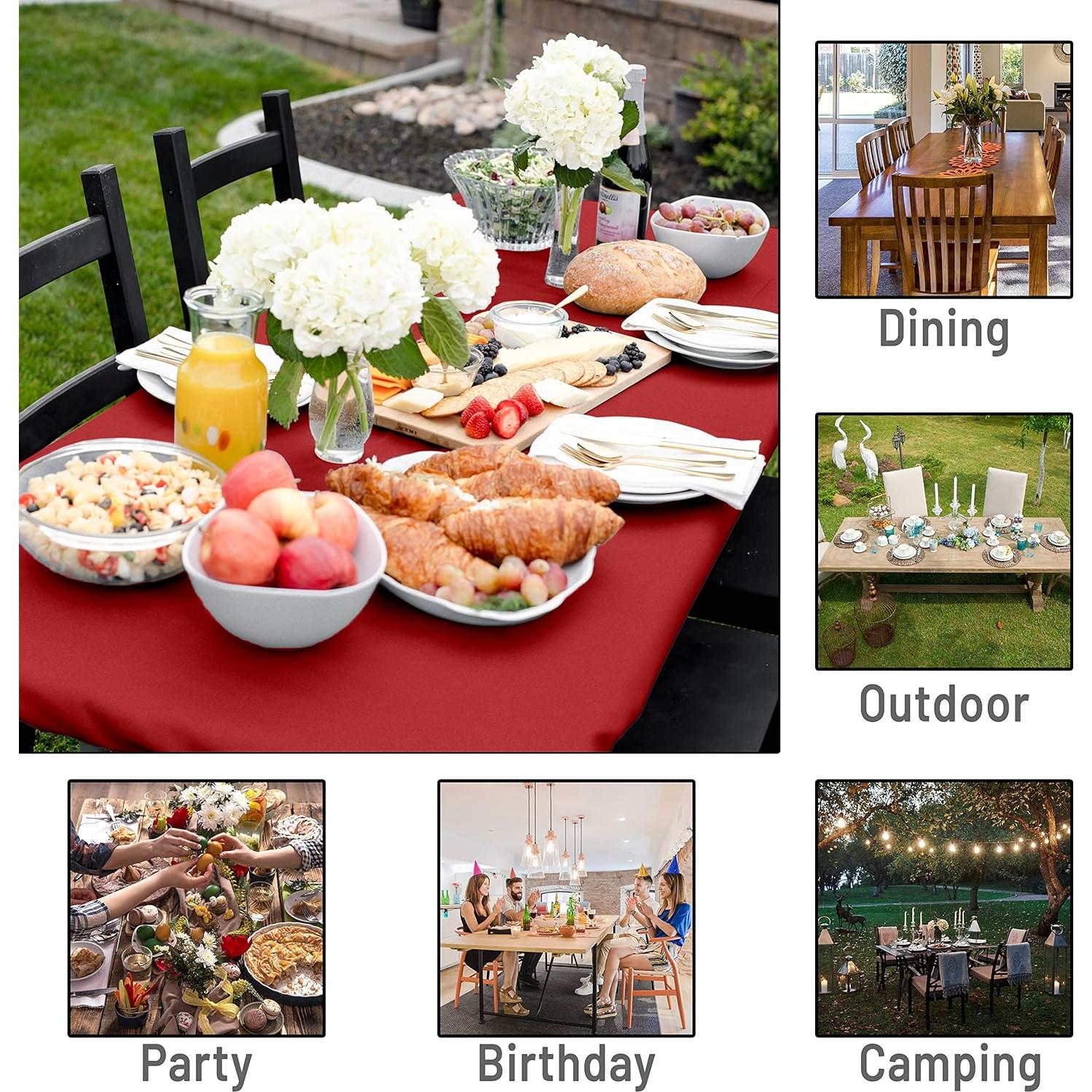 Mantel Ajustado de Poliéster Rojo 183x76 cm Shamrock Home