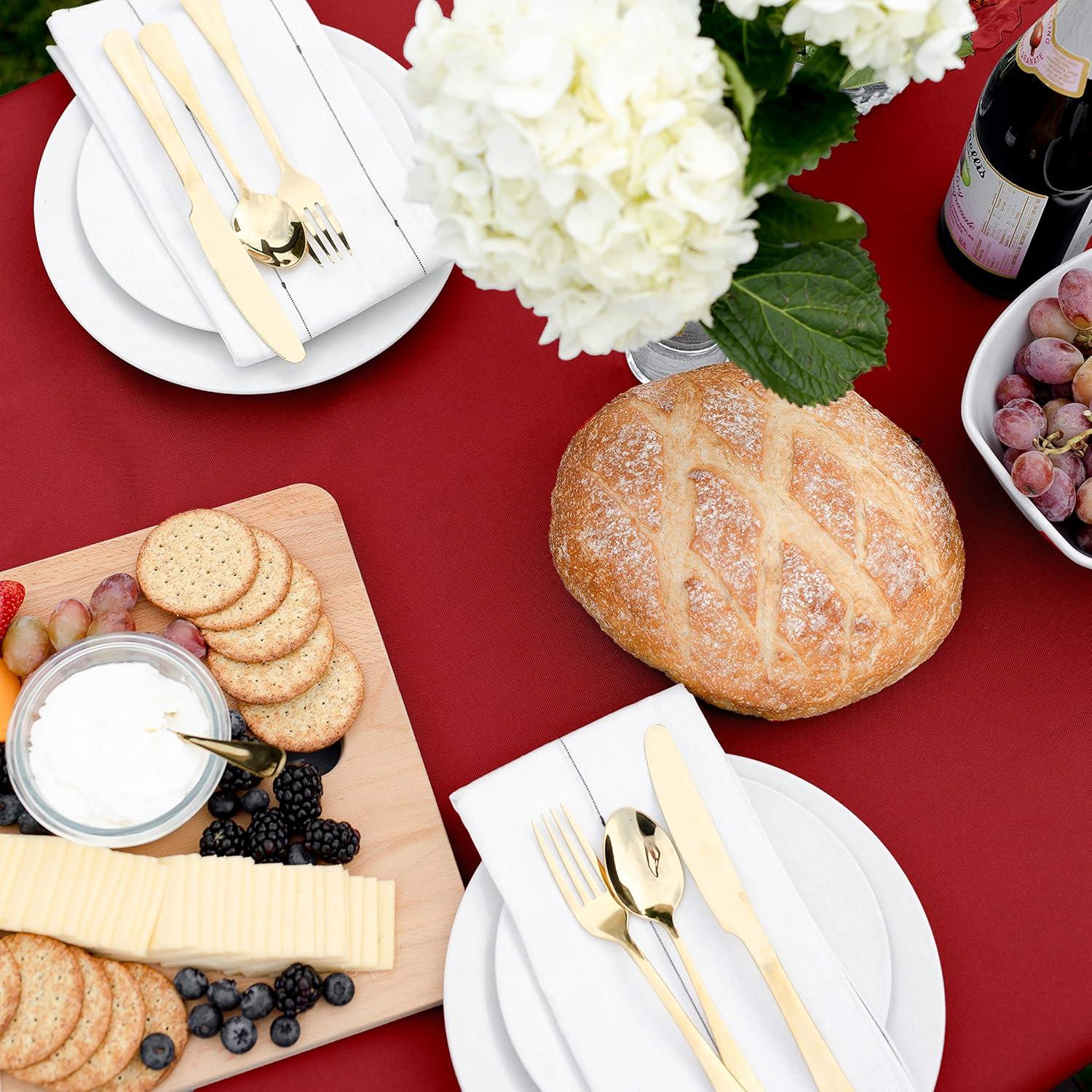 Mantel Ajustado de Poliéster Rojo 183x76 cm Shamrock Home