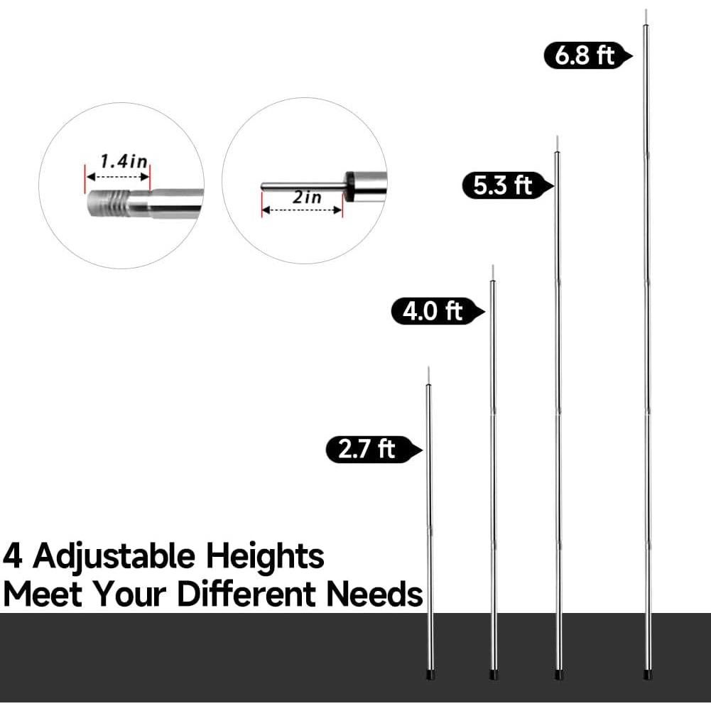 Postes de Tienda SANLIKE 2 m Acero Inoxidable Ajustables
