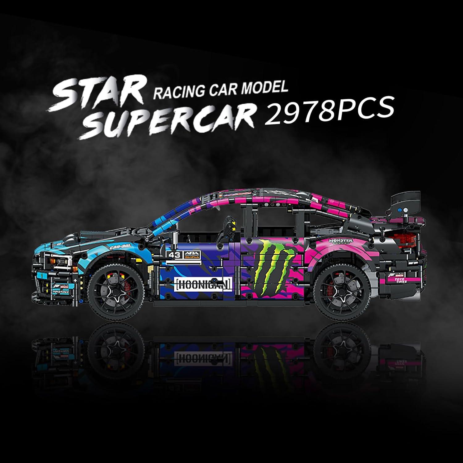 ZYLEGEN Kit de Construcción Coche Deportivo 54 cm Azul