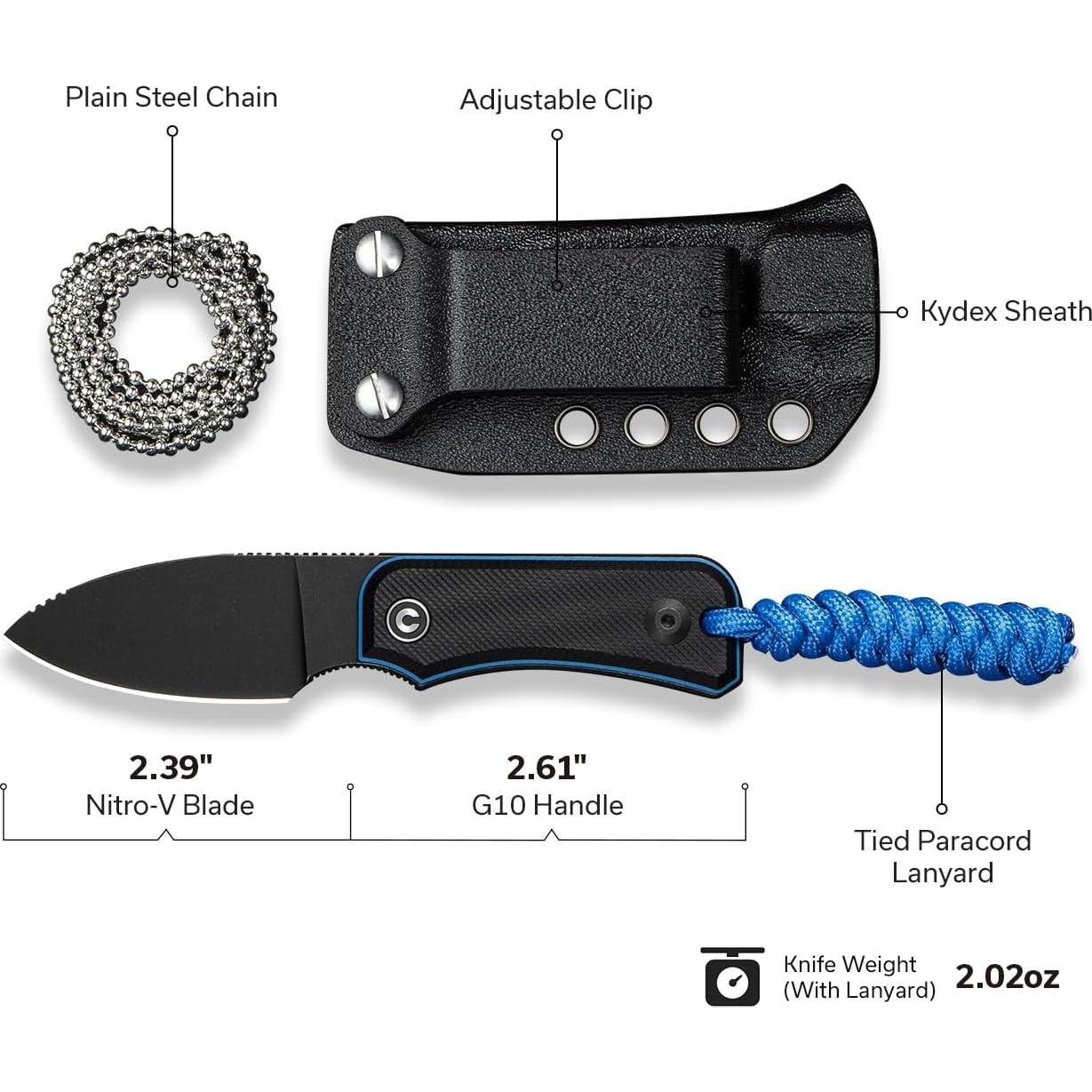 Cuchillo Fijo CIVIVI Baby Banter 6.07 cm Nitro-V con Funda