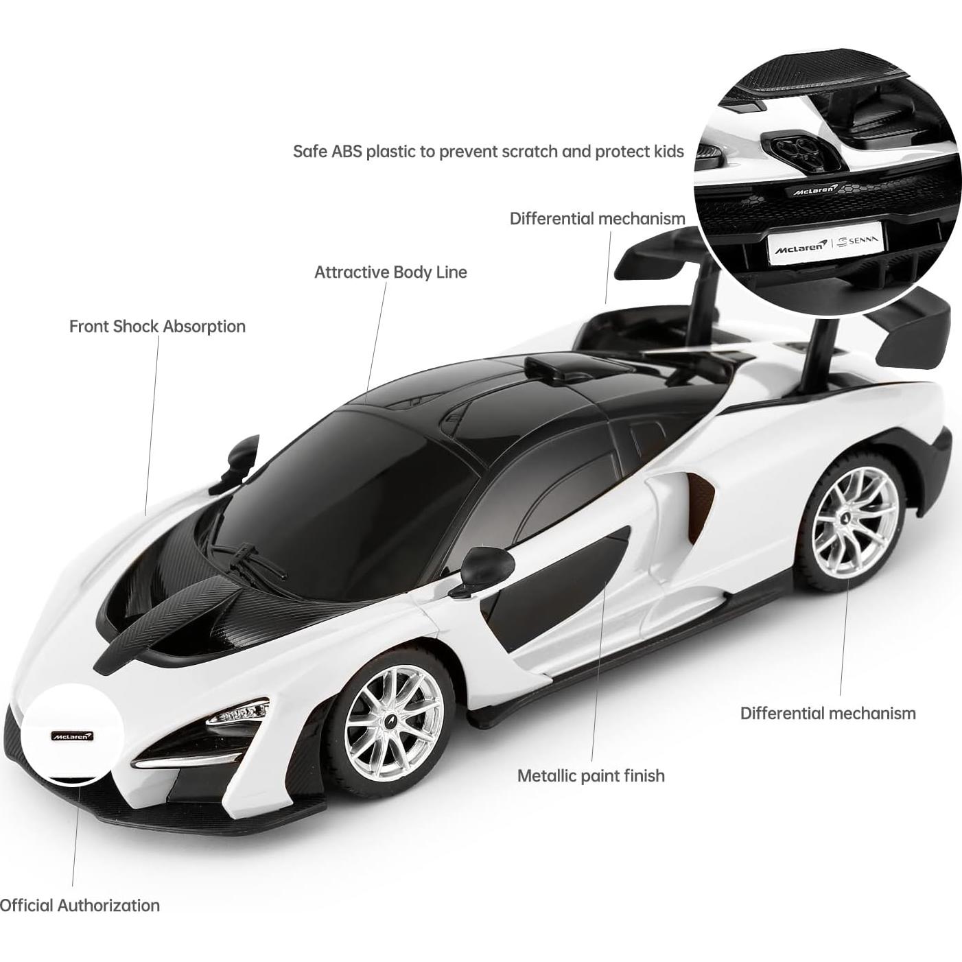 Coche RC McLaren Senna 1:24 Rastar Blanco Control Remoto