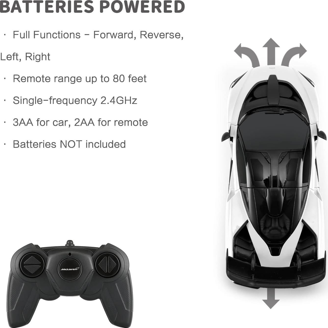 Coche RC McLaren Senna 1:24 Rastar Blanco Control Remoto