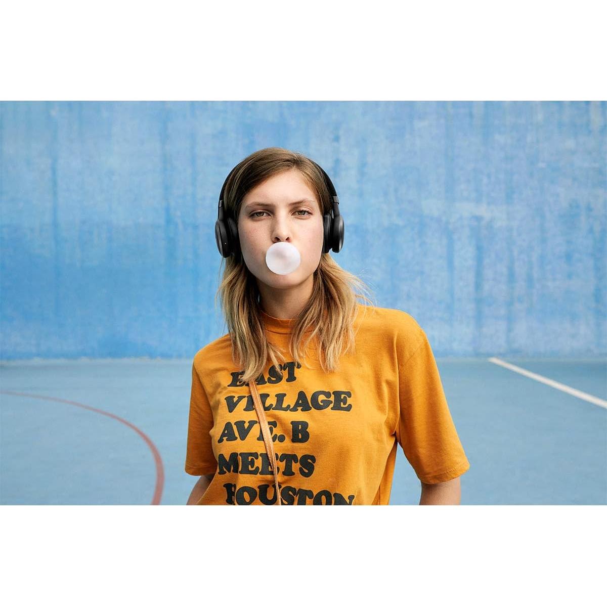 JBL Live 460NC wireless on-ear Noise Cancelling headphones with 50H battery, microphone for calls, lightweight and comfortable, and Alexa Built-in (Optimized for Android), iOS compatible (Black)