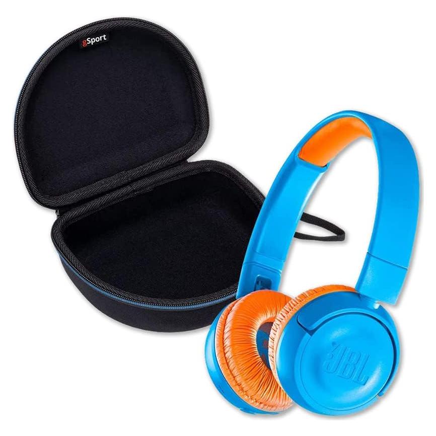 JBL JR 300BT Kids On Ear Wireless Headphone Bundle with gSport Case (Blue)