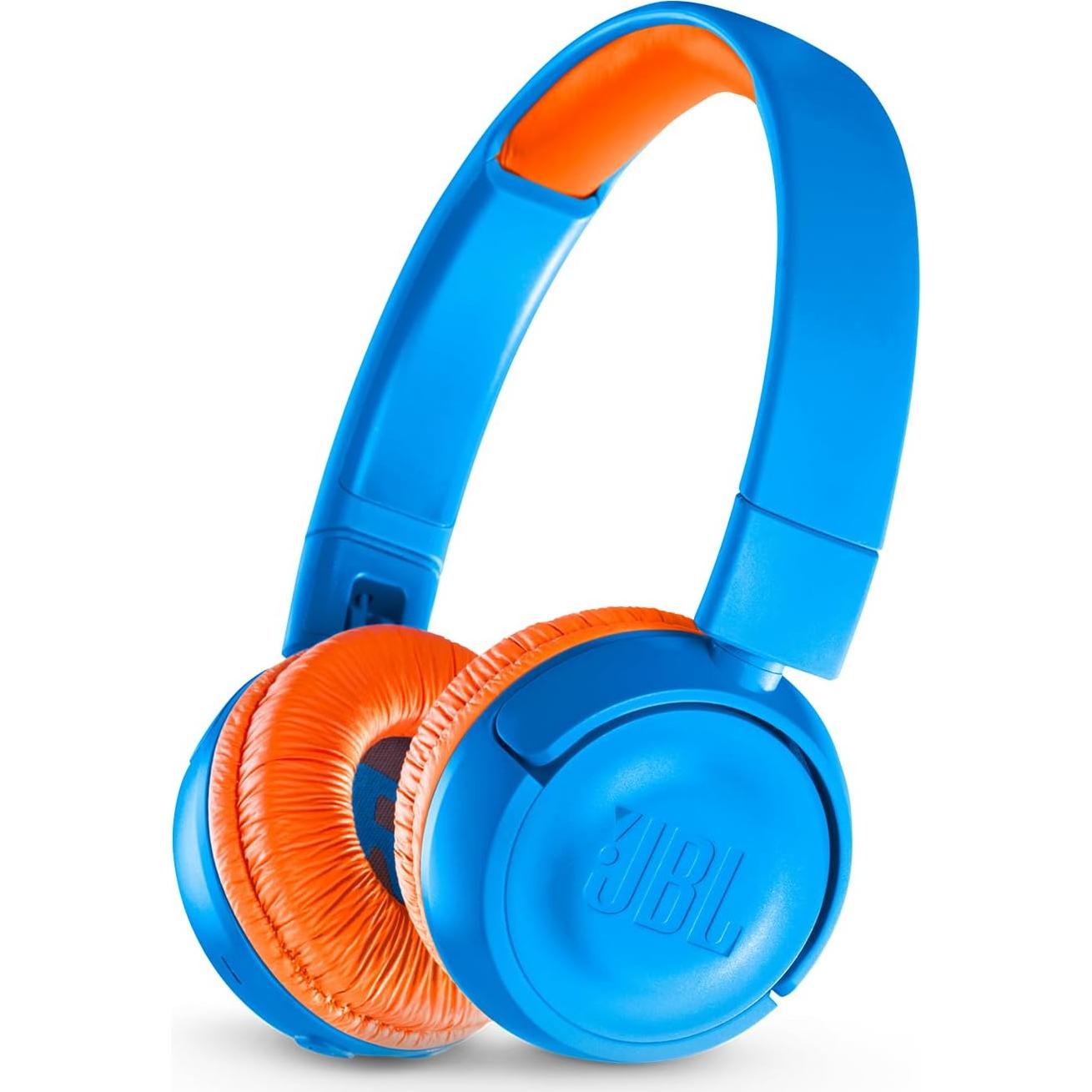 JBL JR 300BT Kids On Ear Wireless Headphone Bundle with gSport Case (Blue)