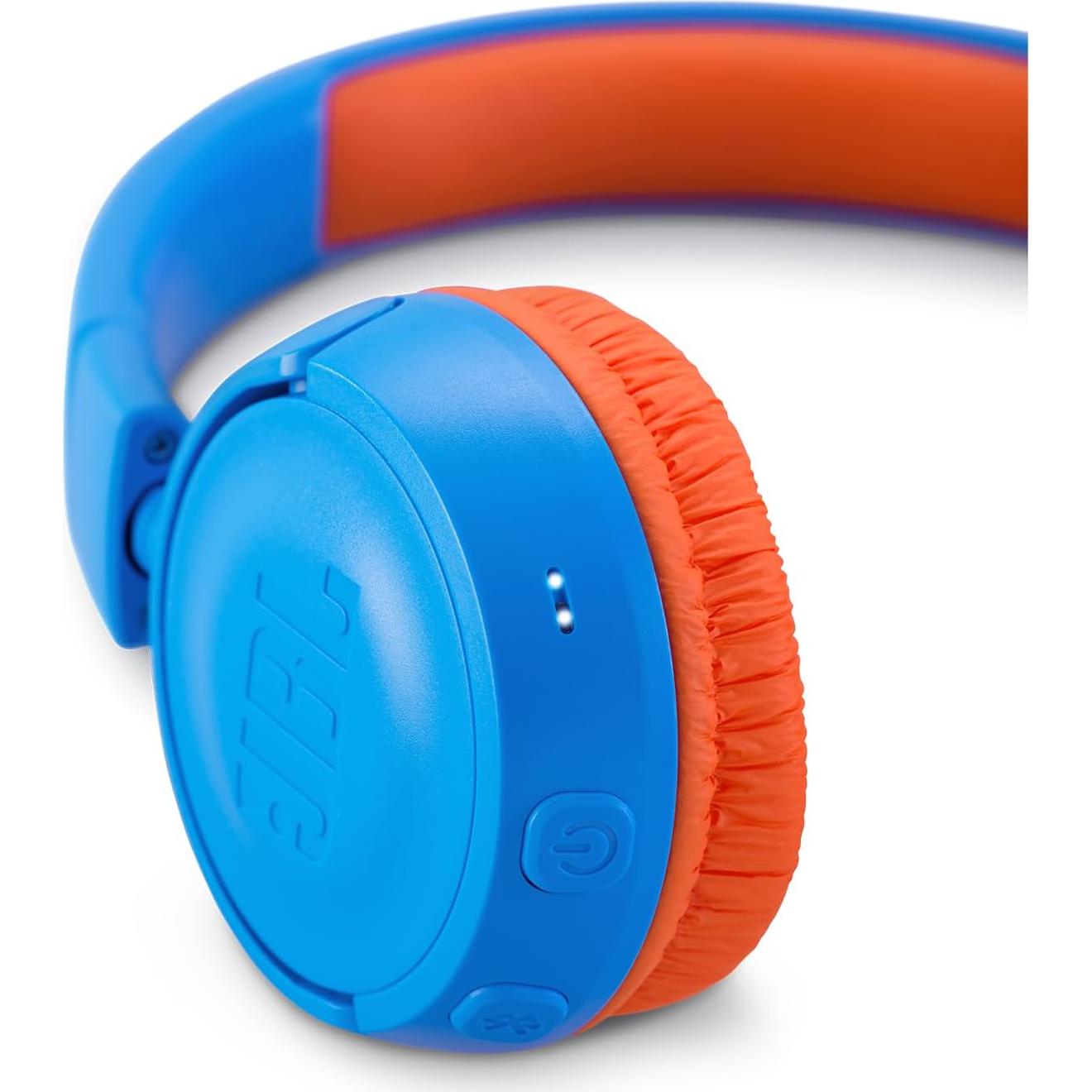 JBL JR 300BT Kids On Ear Wireless Headphone Bundle with gSport Case (Blue)