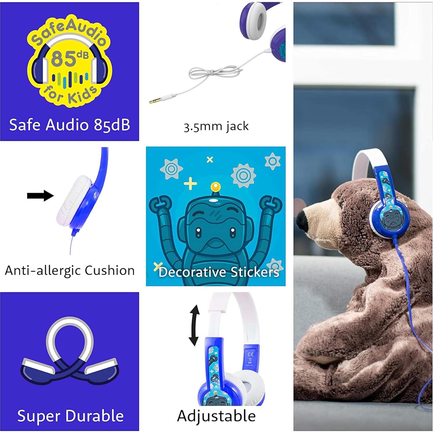 Auriculares BuddyPhones Descubrir Diversión Azul 85dB