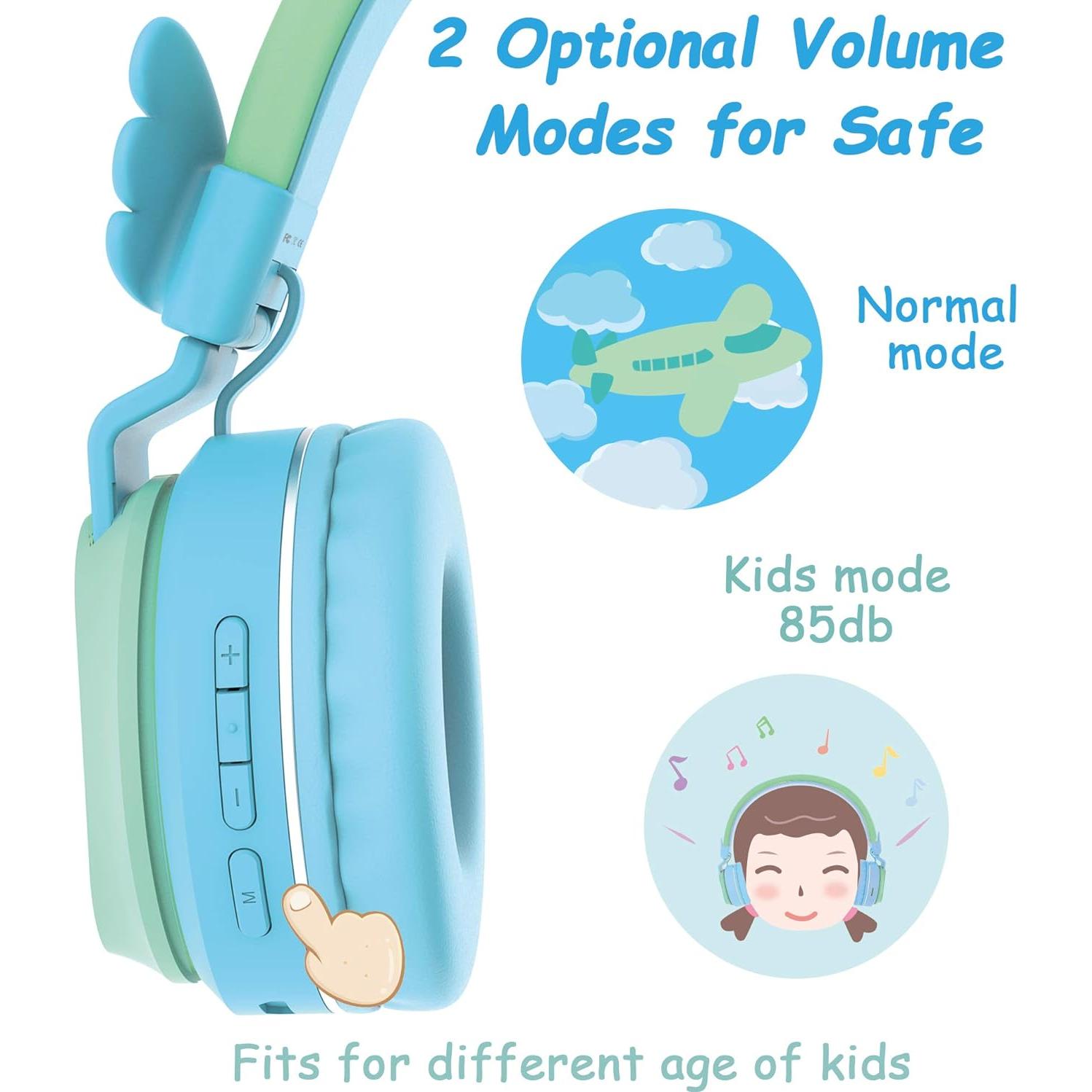 Auriculares Inalámbricos Riwbox BT05 para Niños Plegables Verde/Azul