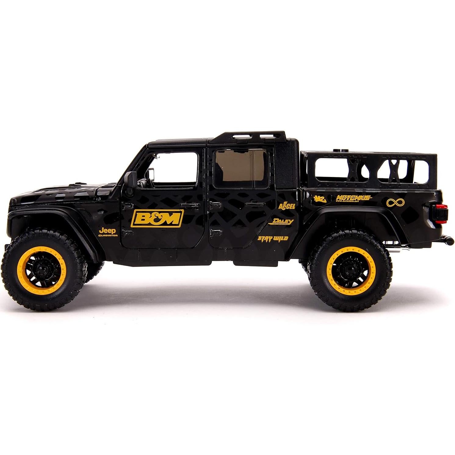 Juguete Jada Toys Jeep Gladiator 1:24 Negro con Rack