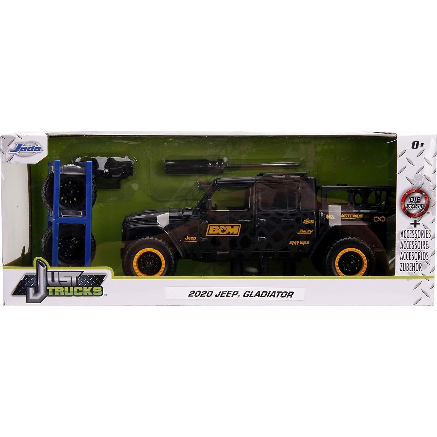 Juguete Jada Toys Jeep Gladiator 1:24 Negro con Rack