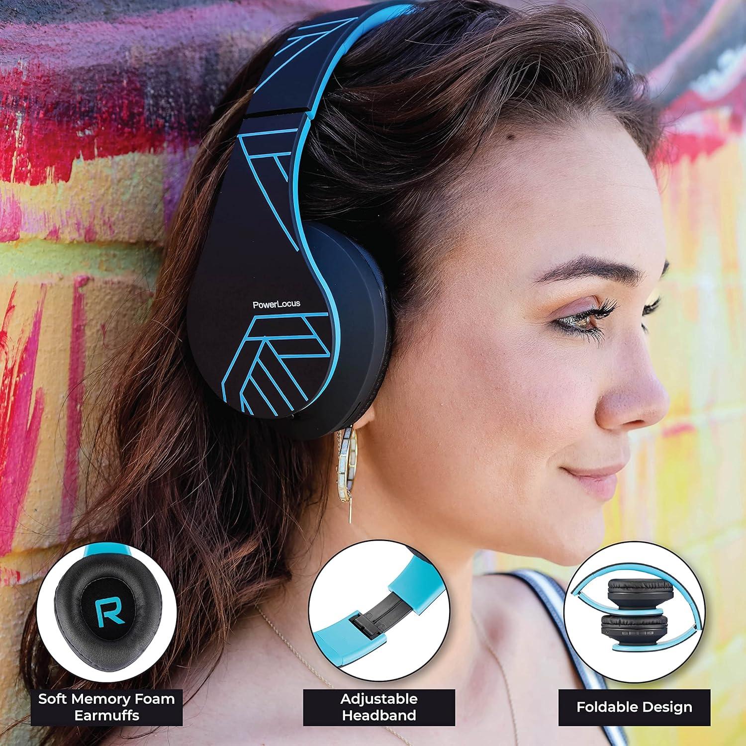 Auriculares Bluetooth PowerLocus P2 Inalámbricos Azul 20h Batería