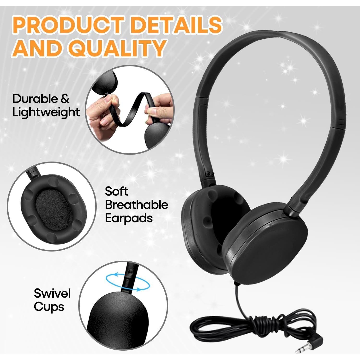 Auriculares Wensdo HY104 para Niños y Adultos - Paquete de 10