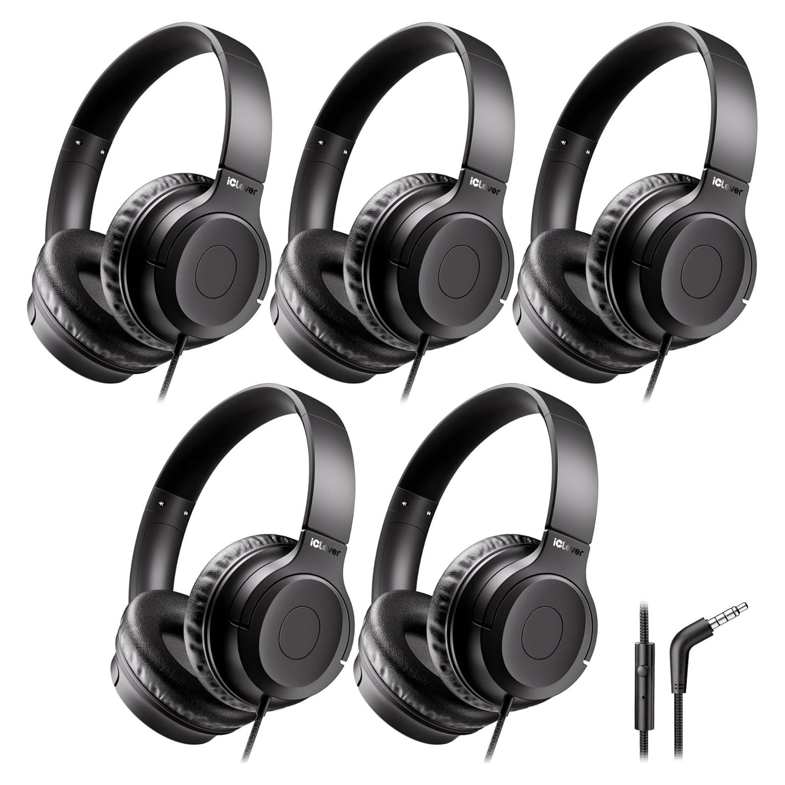 Auriculares iClever IC-HS27 para Niños, Volumen Seguro 85dBA, 5 Unidades